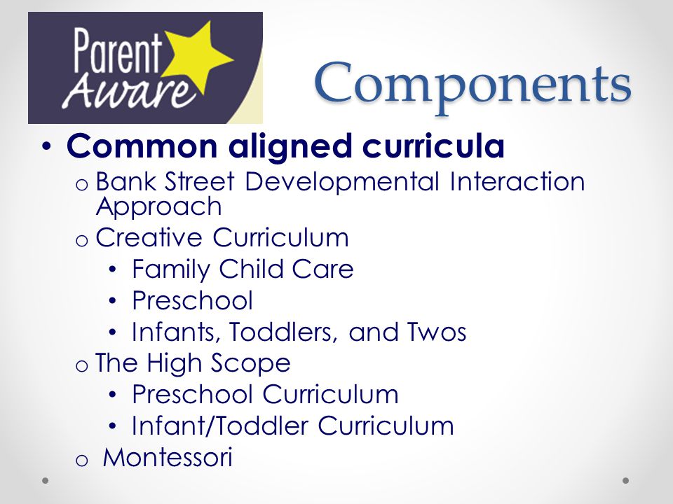 Components Common aligned curricula