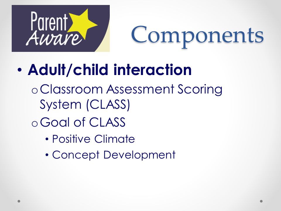 Components Adult/child interaction