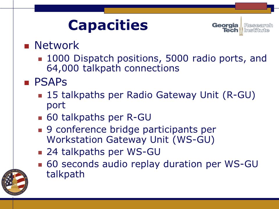 Capacities Network PSAPs