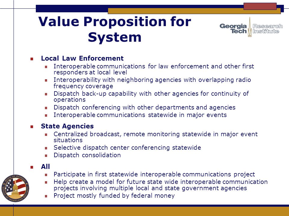 Value Proposition for System