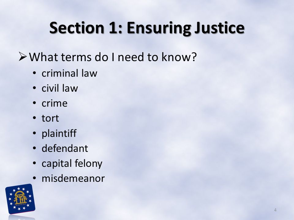 Section 1: Ensuring Justice
