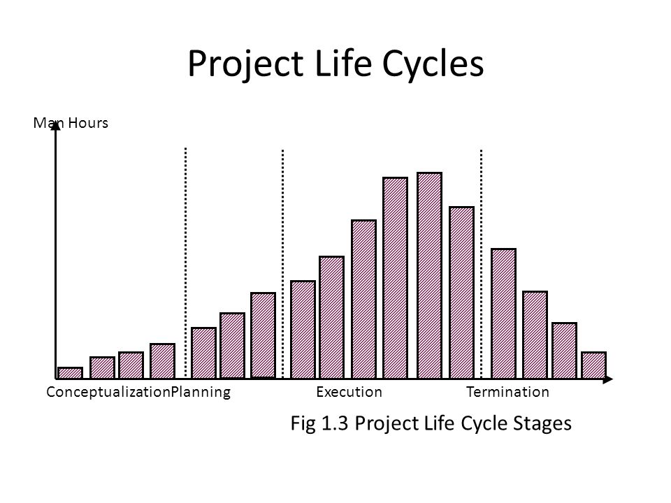 Project Life Cycles Fig 1.3 Project Life Cycle Stages Man Hours