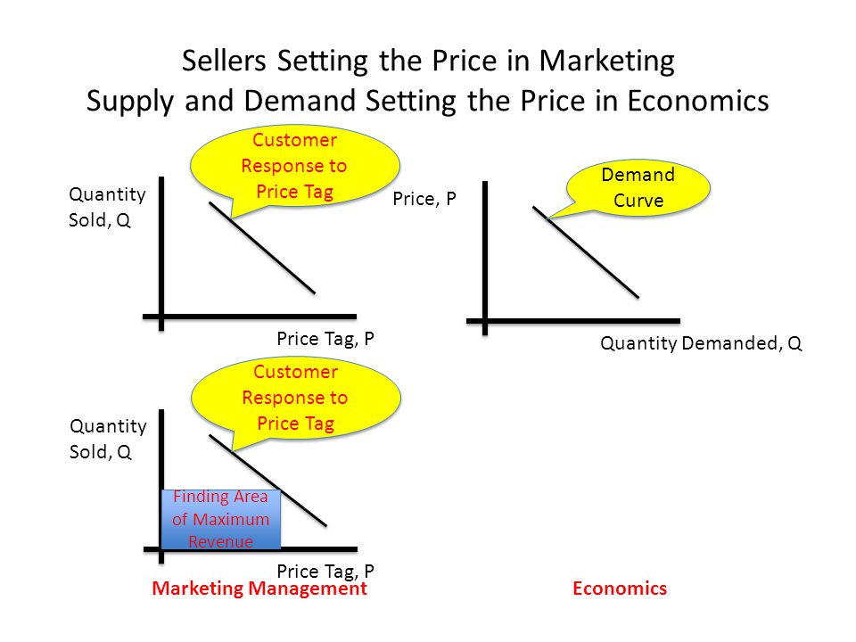 Sellers Setting the Price in Marketing Supply and Demand Setting the Price in Economics
