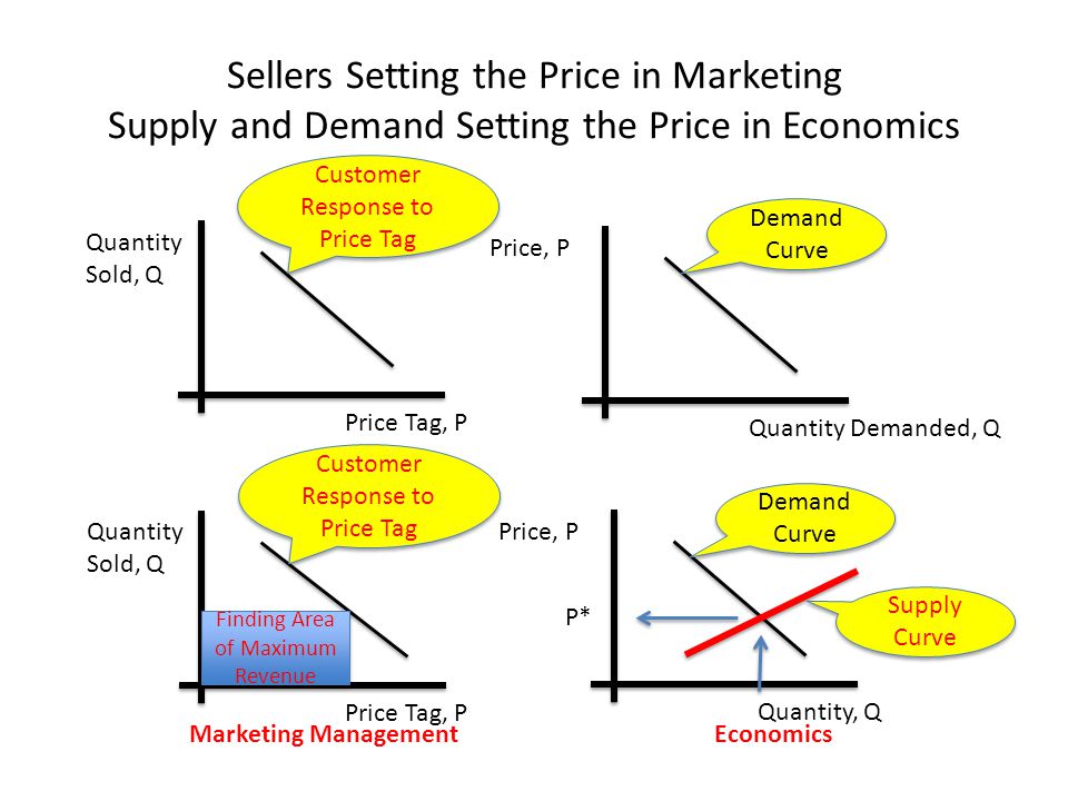 Sellers Setting the Price in Marketing Supply and Demand Setting the Price in Economics