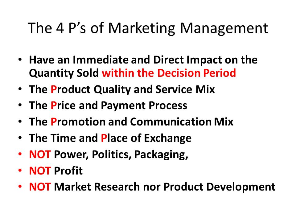 The 4 P’s of Marketing Management