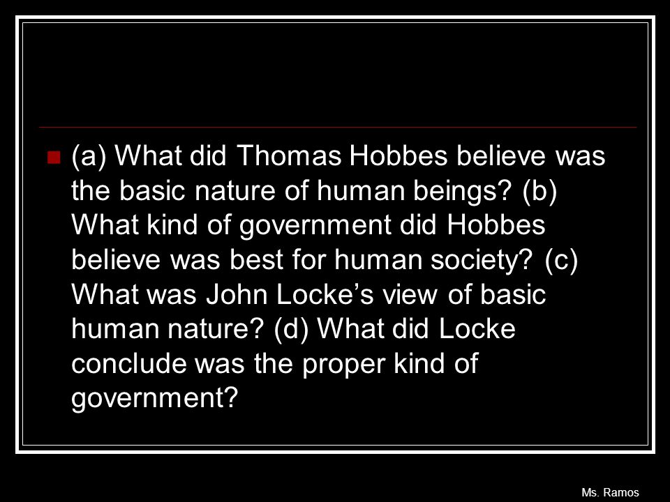 what did hobbes believe about human nature