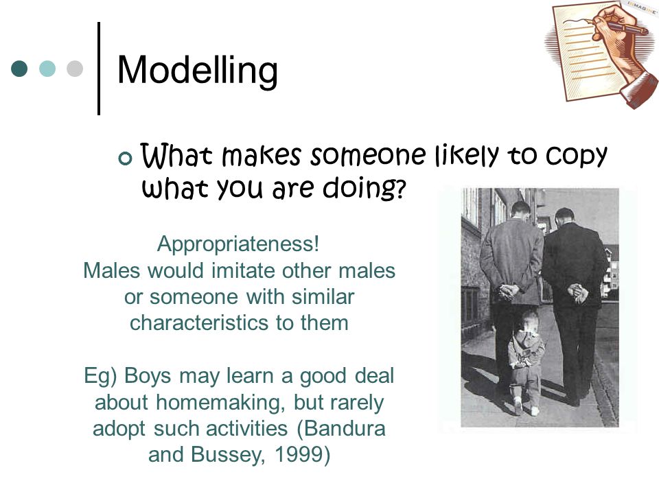 Modelling What makes someone likely to copy what you are doing