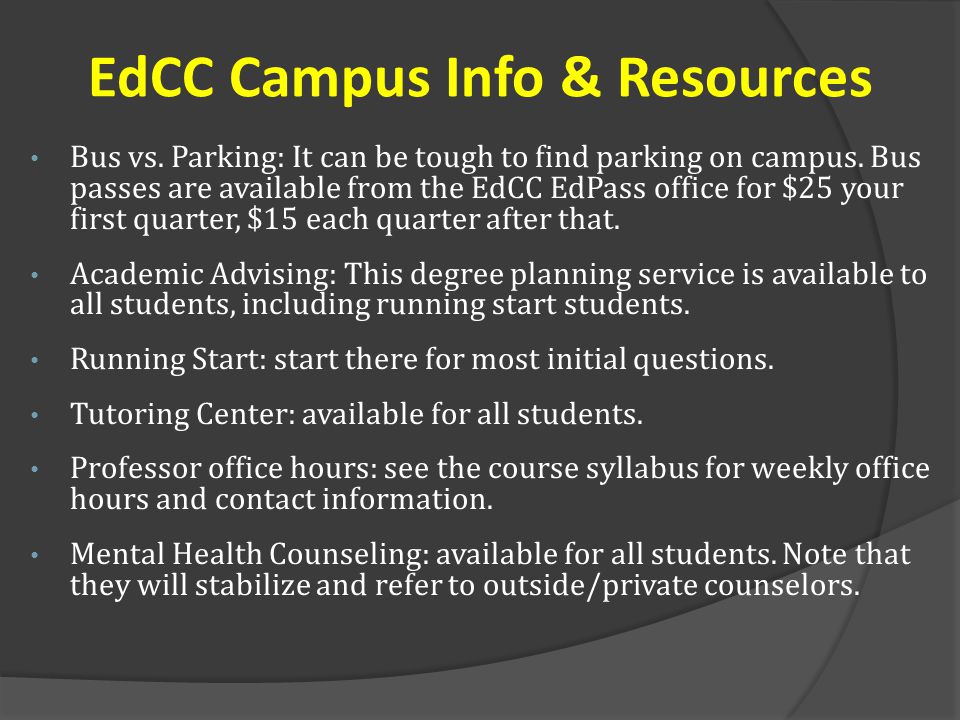 EdCC Campus Info & Resources