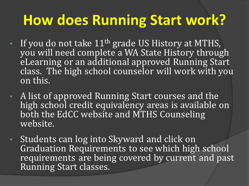 How does Running Start work