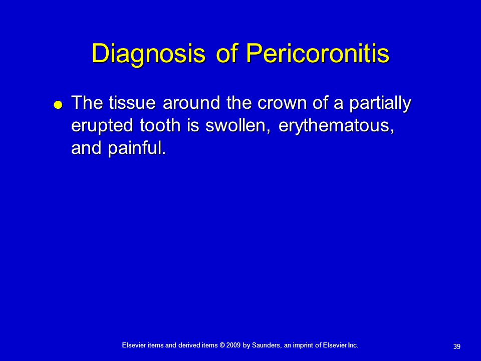 Diagnosis of Pericoronitis