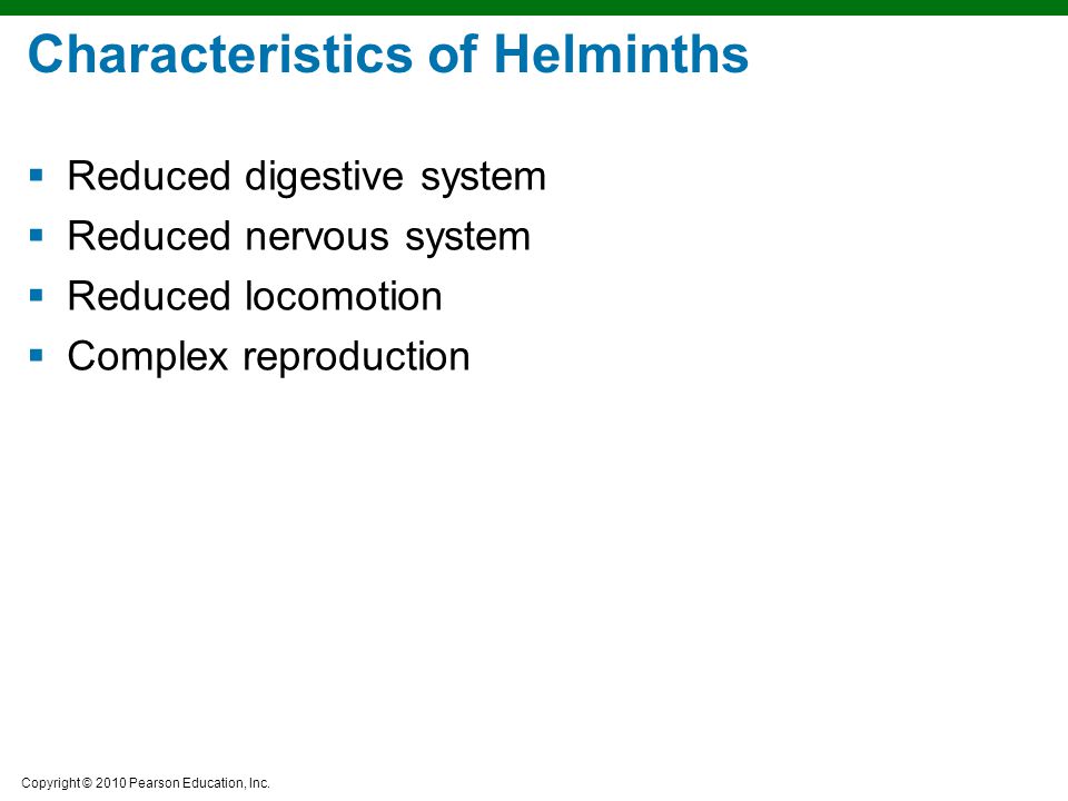 Parasitic helminths have the following characteristics except. Lesioni papilloma virus
