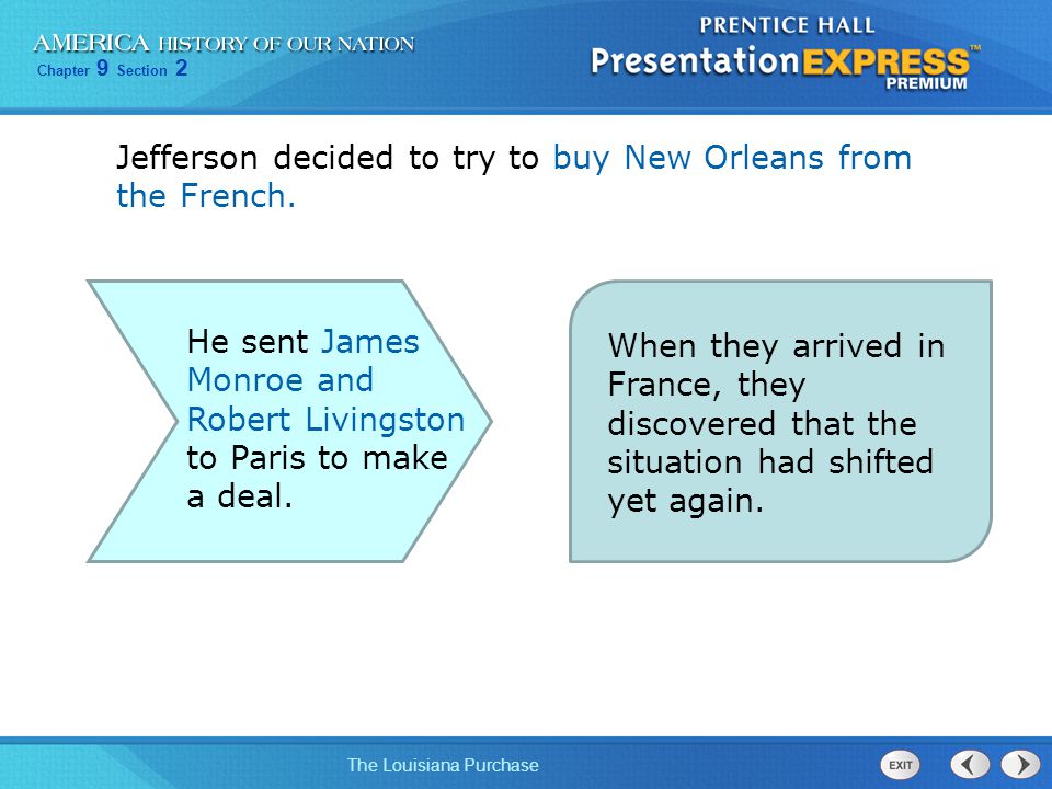 Jefferson decided to try to buy New Orleans from the French.