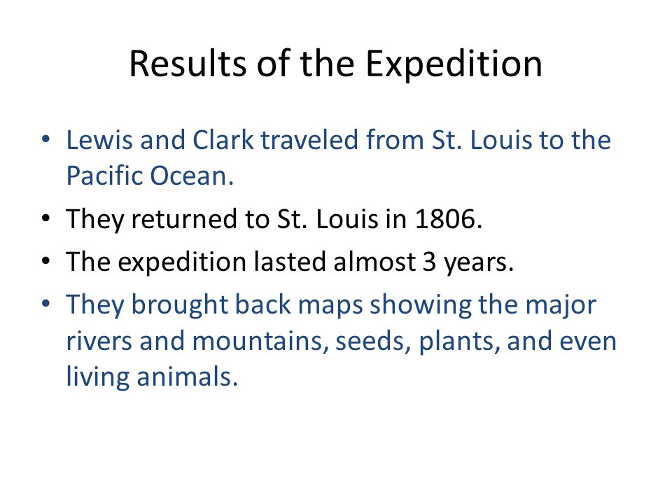 Results of the Expedition