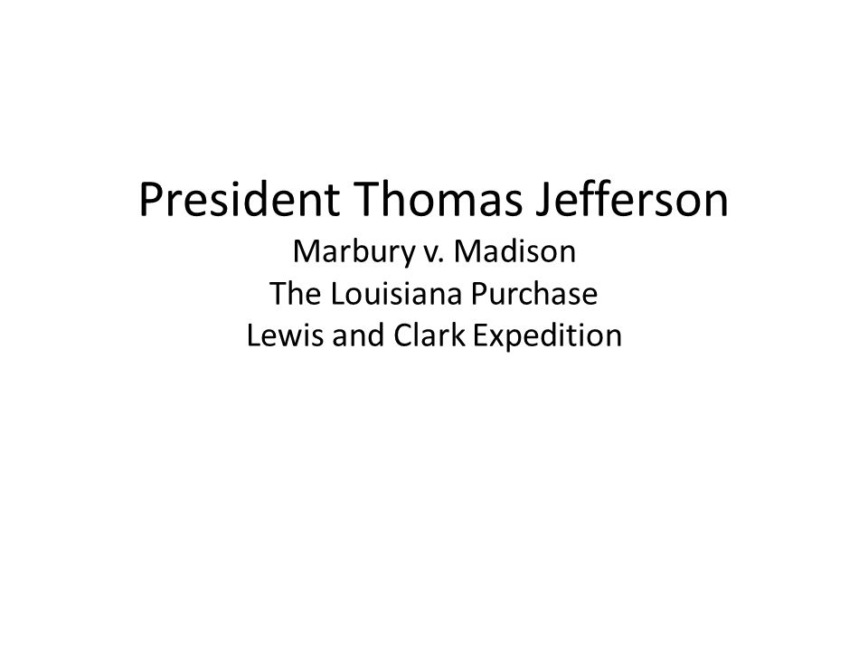 President Thomas Jefferson Marbury v