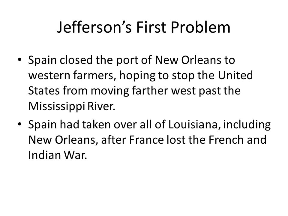 Jefferson’s First Problem