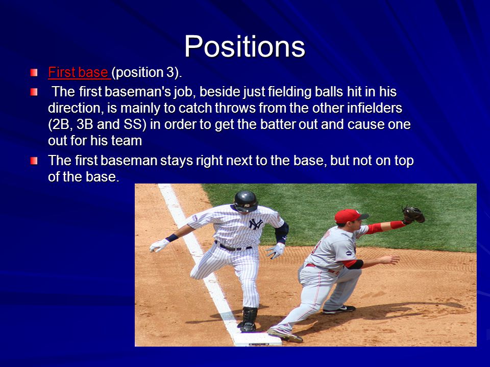 Positions First base (position 3).