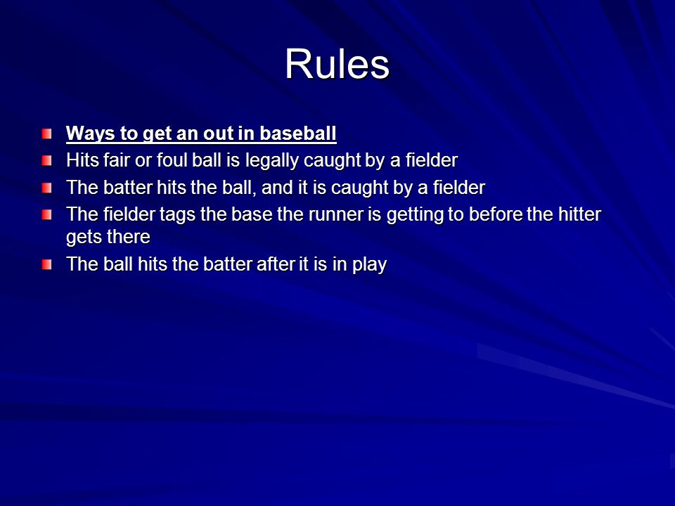 Rules Ways to get an out in baseball