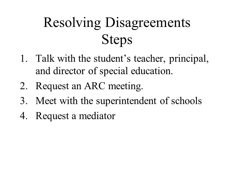 Resolving Disagreements Steps