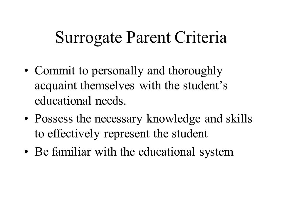 Surrogate Parent Criteria