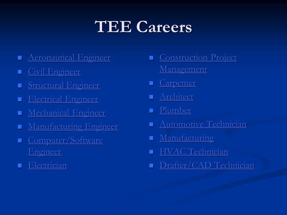 TEE Careers Aeronautical Engineer Civil Engineer Structural Engineer