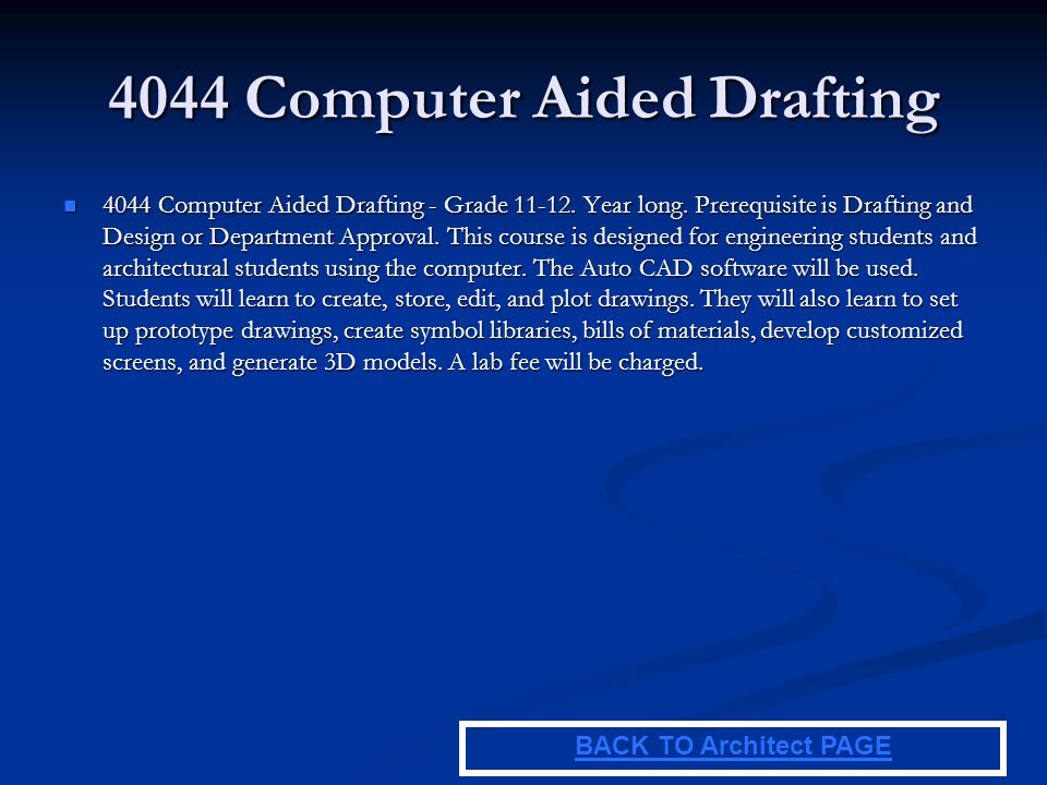 4044 Computer Aided Drafting