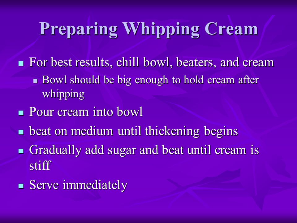 Preparing Whipping Cream