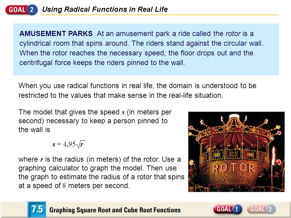 Using Radical Functions in Real Life