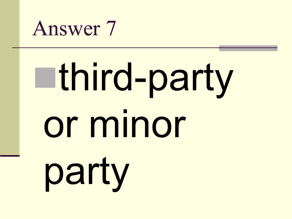 third-party or minor party