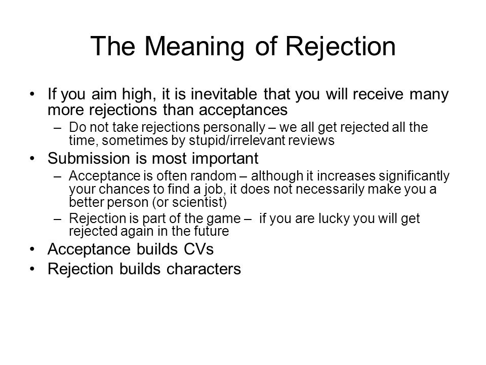 Rejected meaning