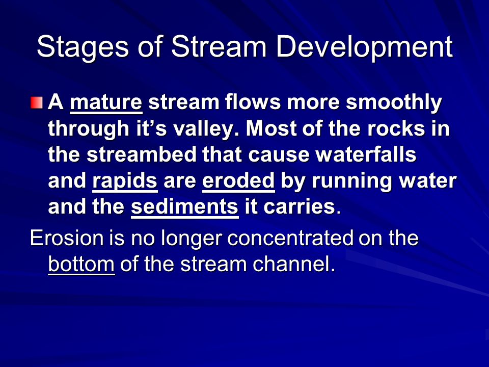 Stages of Stream Development