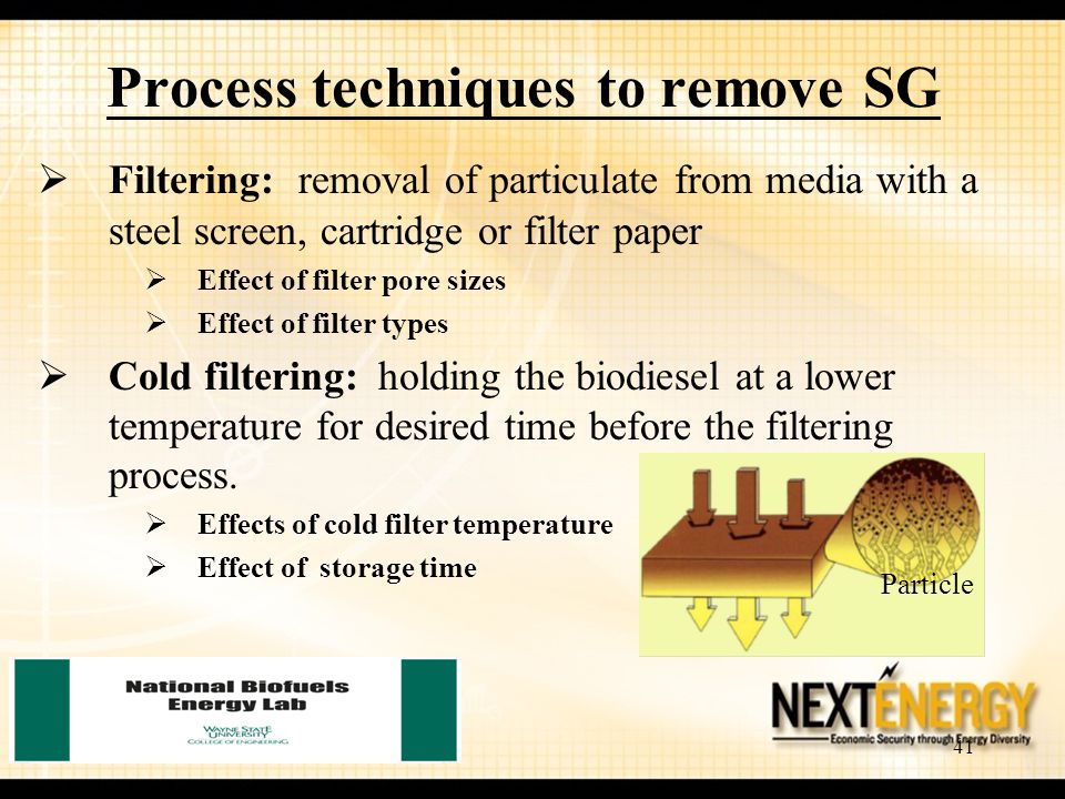 Process techniques to remove SG