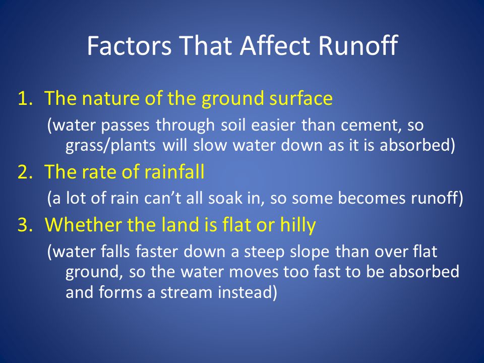 Factors That Affect Runoff