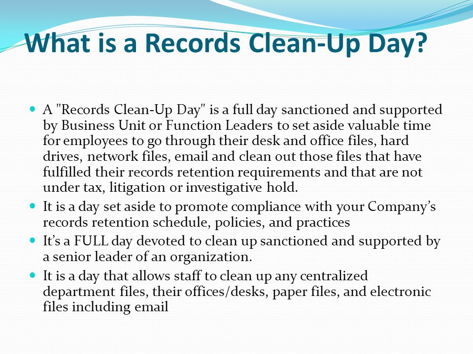 What is a Records Clean-Up Day