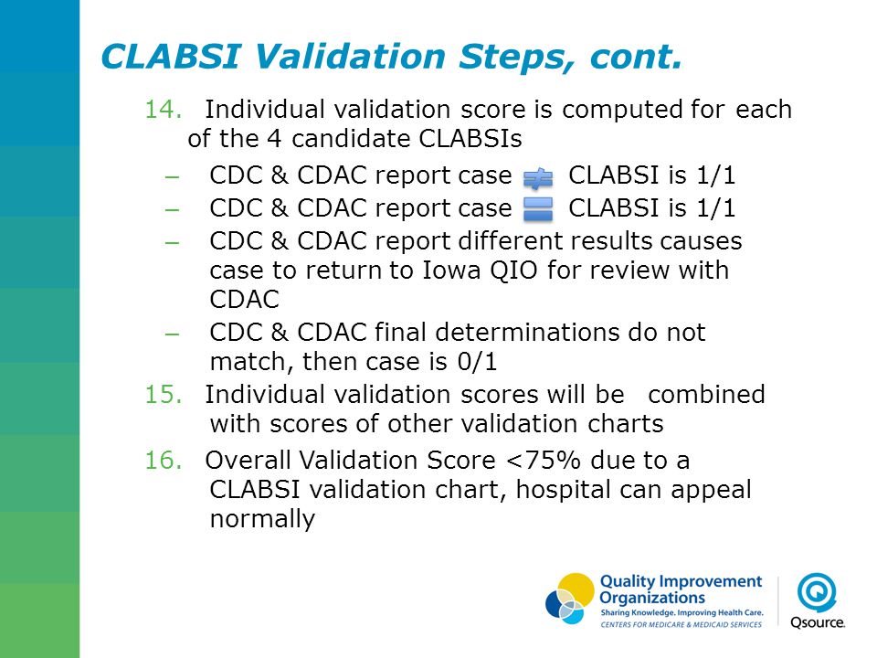CLABSI Validation Steps, cont.