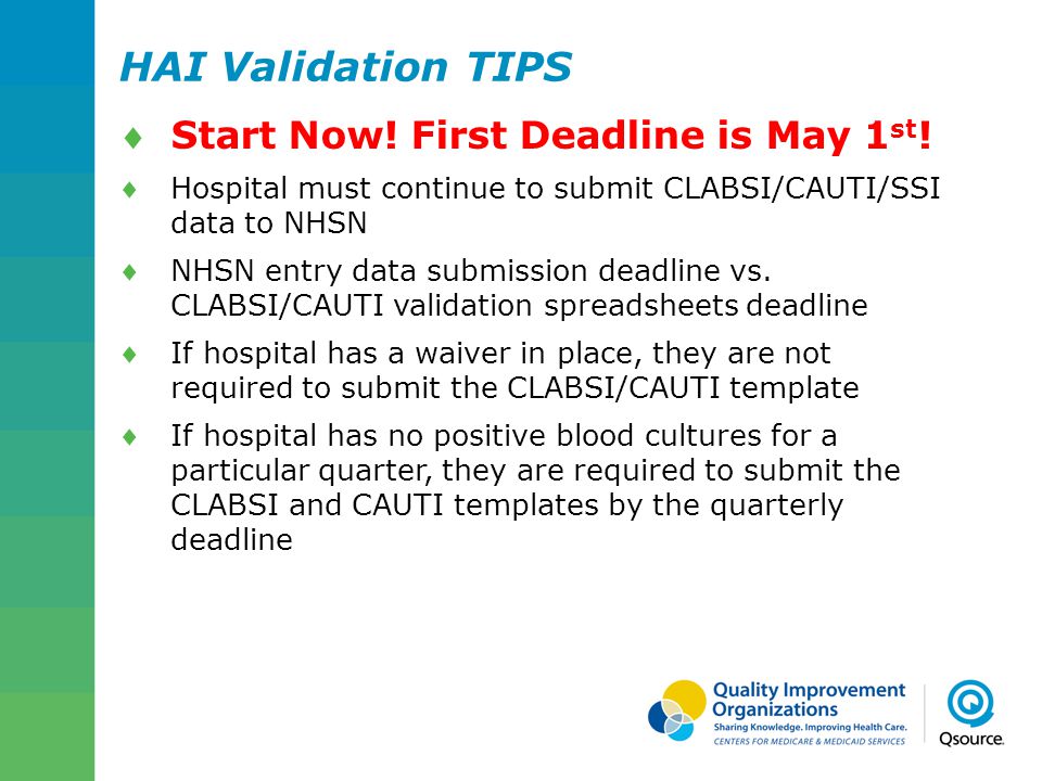 HAI Validation TIPS Start Now! First Deadline is May 1st!