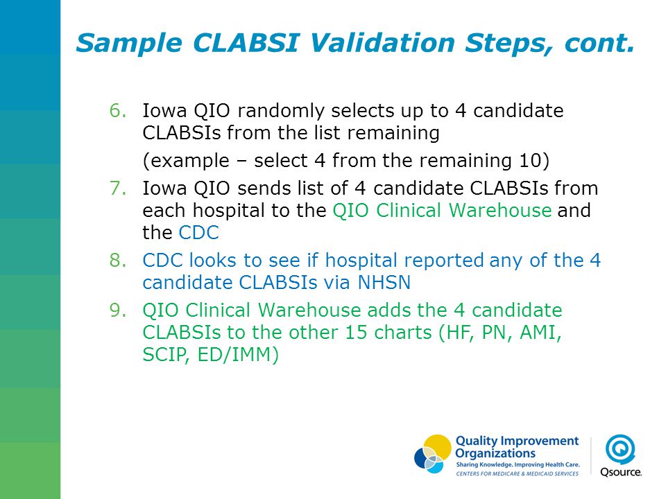 Sample CLABSI Validation Steps, cont.