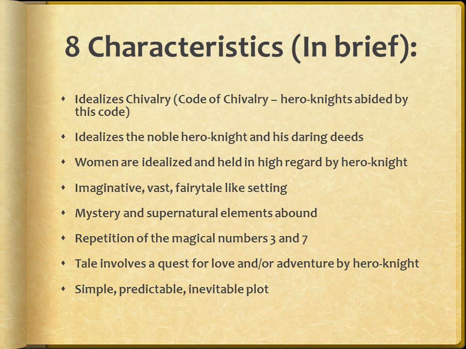 8 Characteristics (In brief):