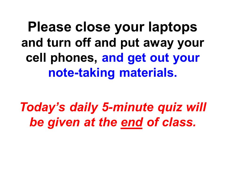 Please close your laptops