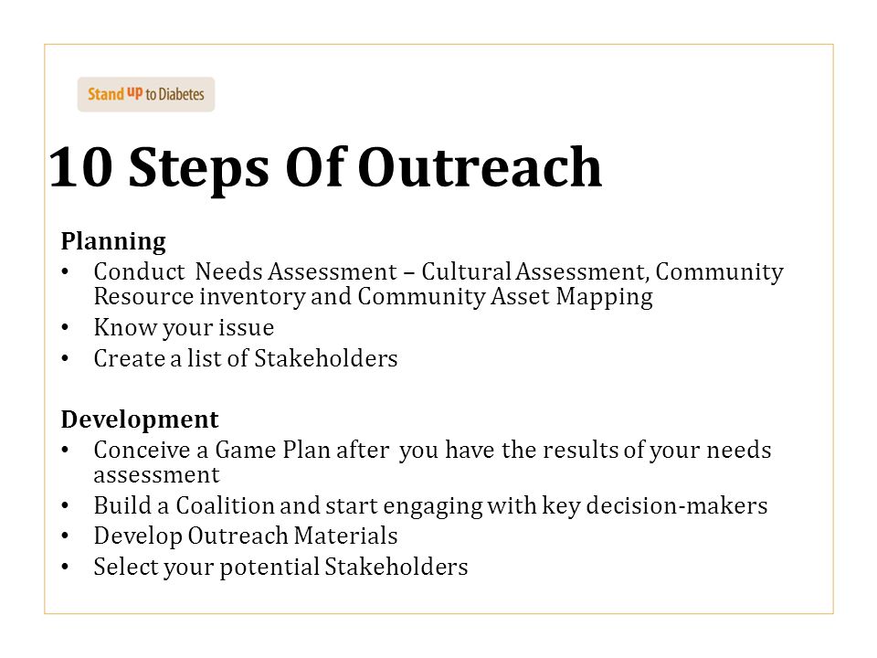 10 Steps Of Outreach Planning