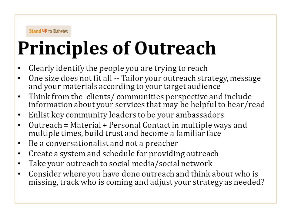 Principles of Outreach