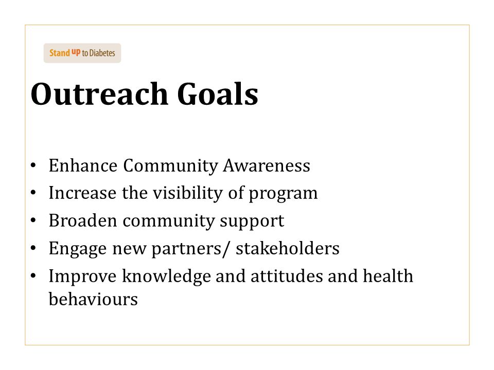 Outreach Goals Enhance Community Awareness