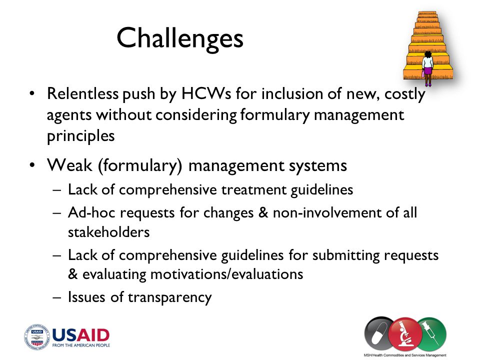 Challenges Weak (formulary) management systems