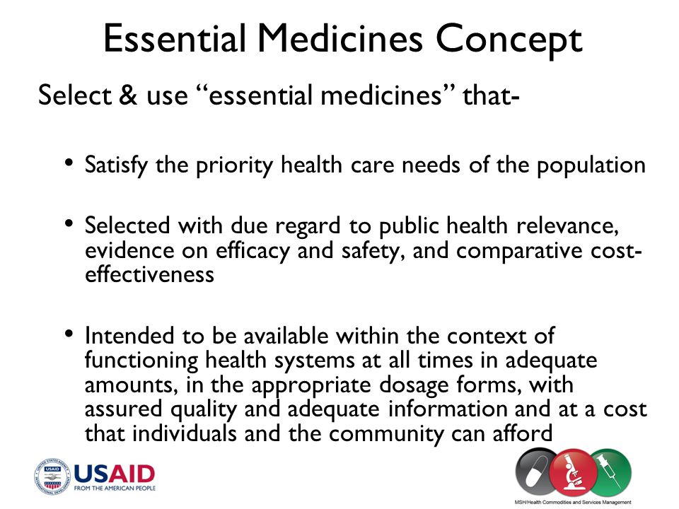 Essential Medicines Concept