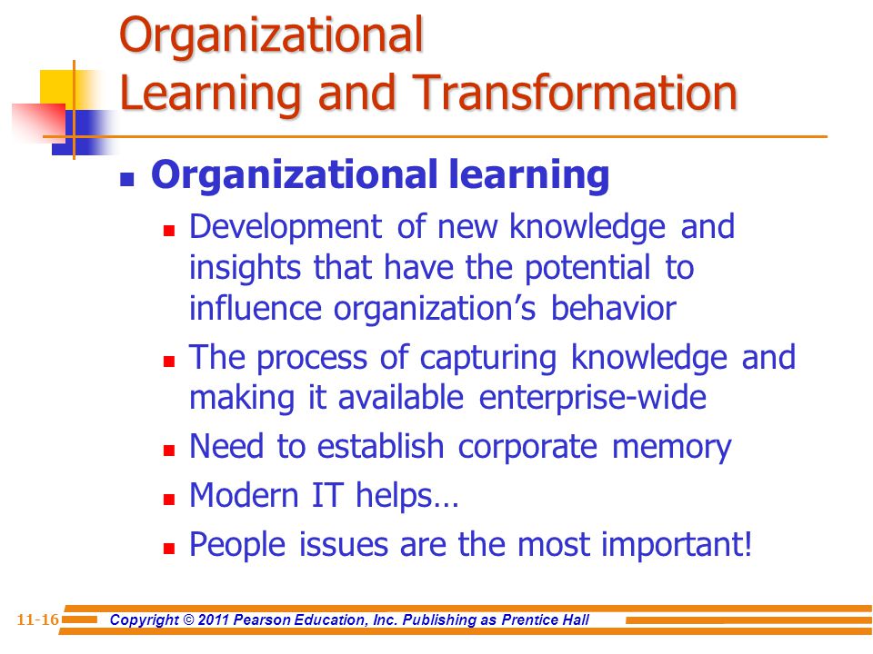 Organizational Learning and Transformation
