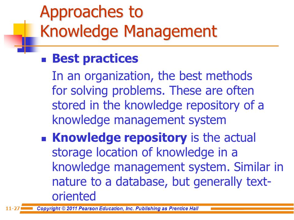 Approaches to Knowledge Management