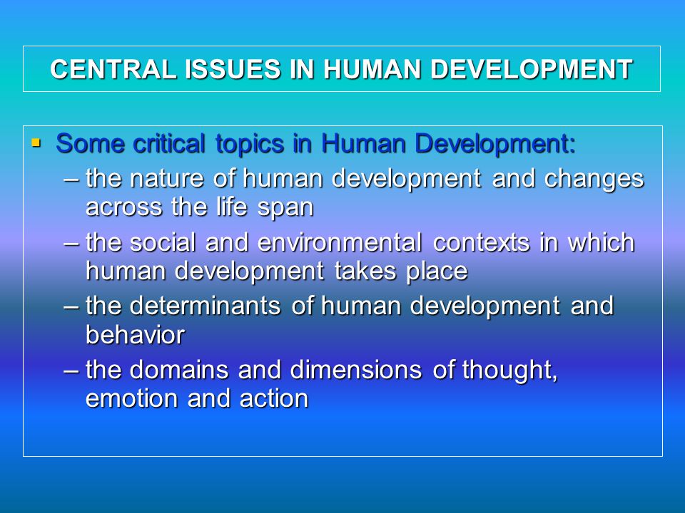 human development topics