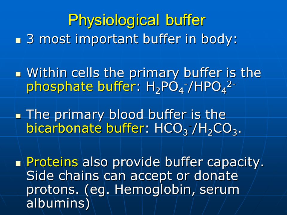 Physiological buffer 3 most important buffer in body:
