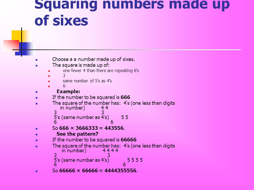 Squaring numbers made up of sixes