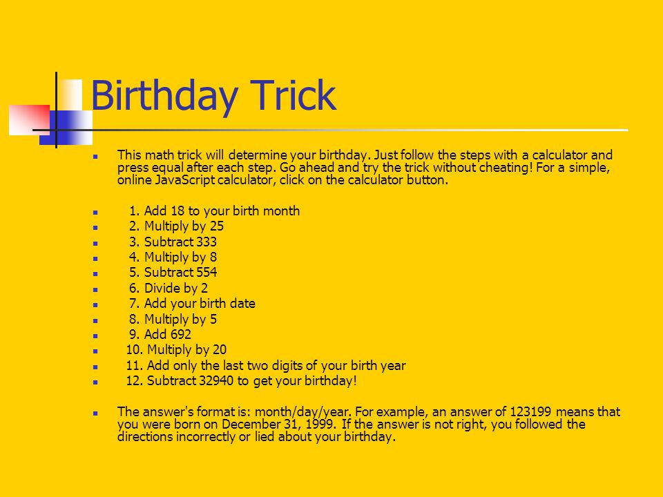 Birthday Trick