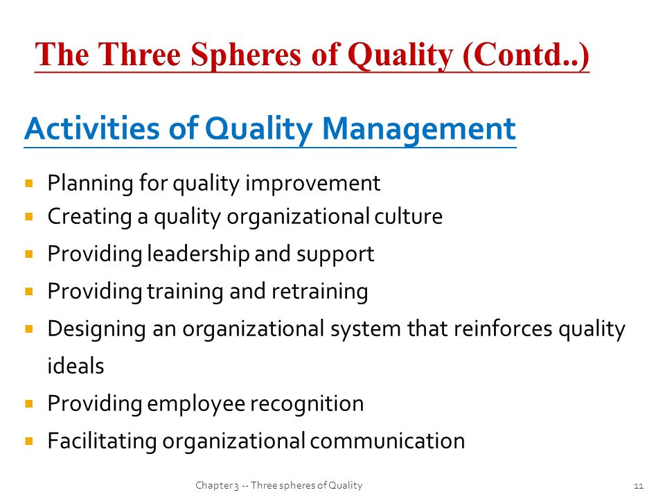 3 spheres of quality